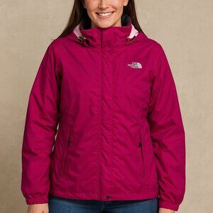 The North Face Pink Hooded Jacket Lightweight Zip Front Size M Trail Activewear